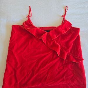 J. Crew Vibrant orange Ruffled Camisole